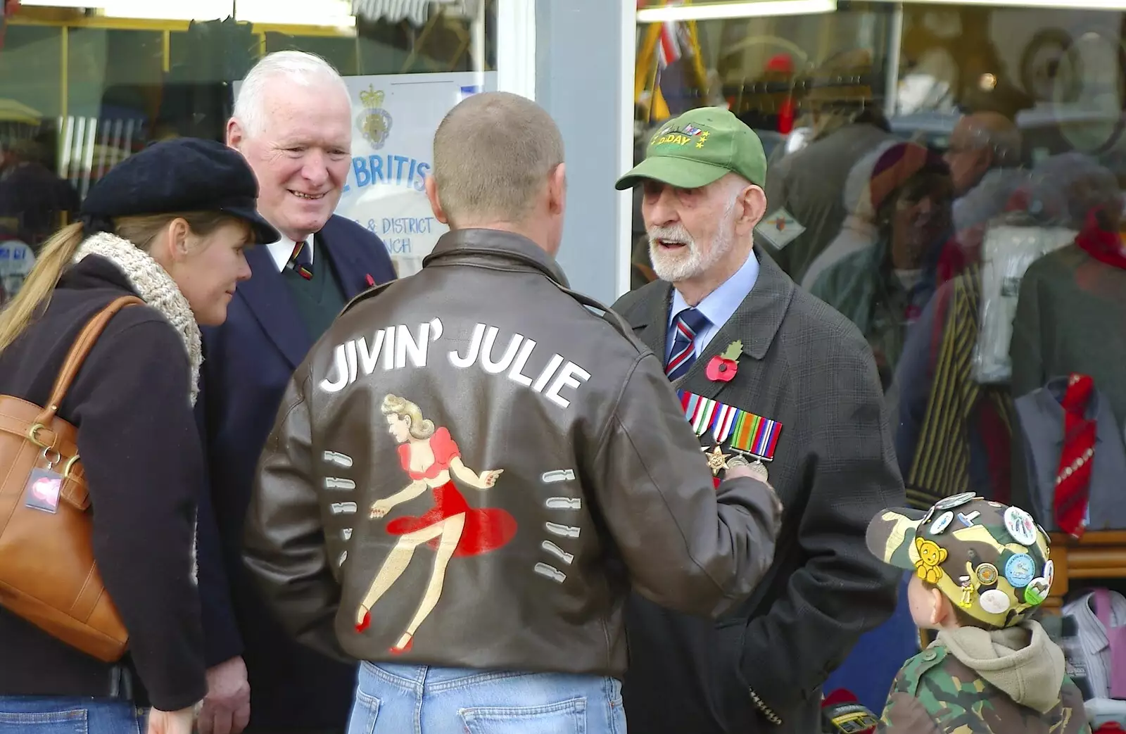 A veteran with a lot of medals and Jivin' Julie, from Apples, Isobel's Birthday and  Remembrance Day, Cambridge and Diss, Norfolk - 11th November 2006