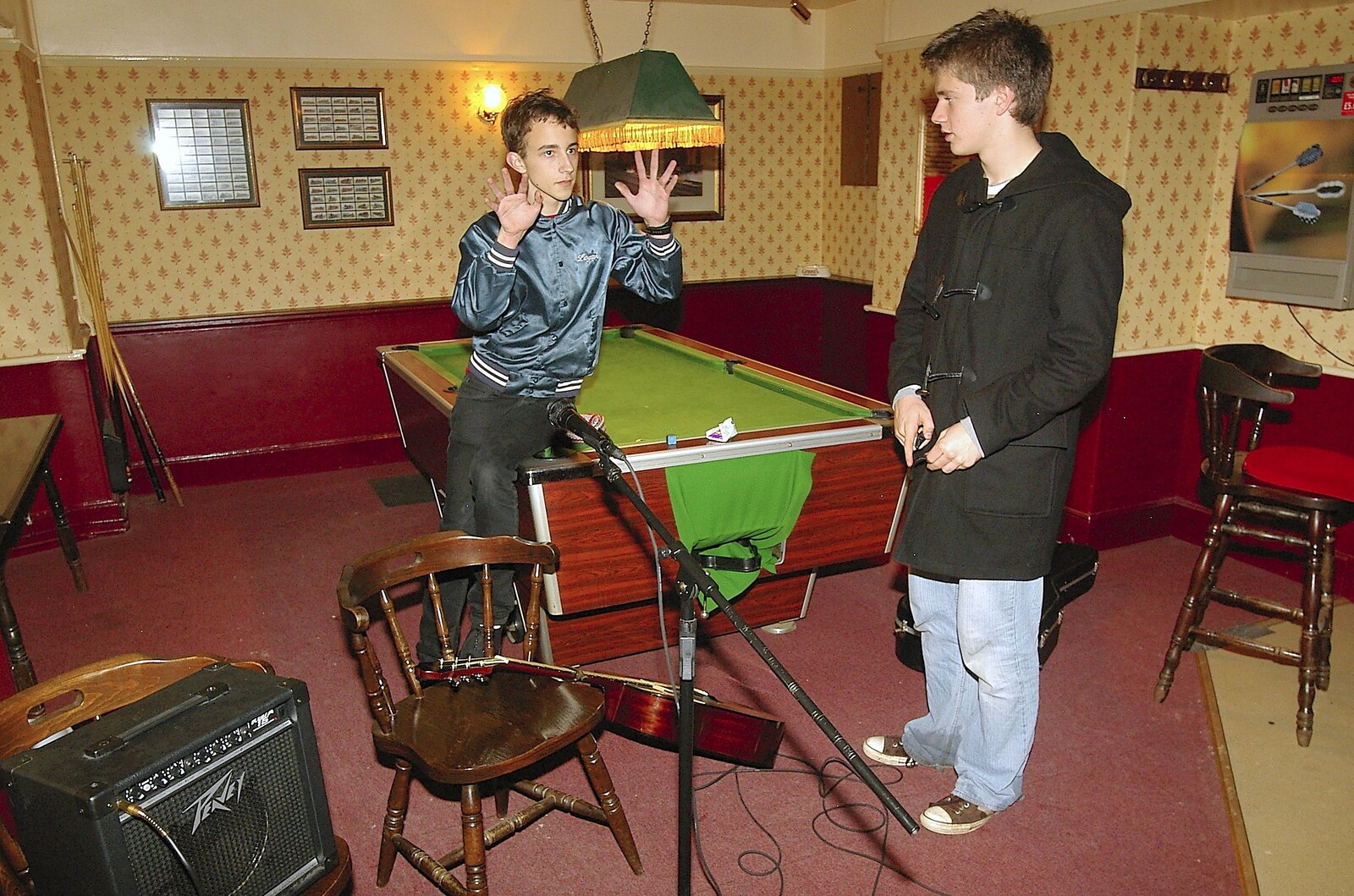 Hands up on the pool table from Rory Hill's "Tour in a Night", Norfolk and Suffolk - 17th November 2006