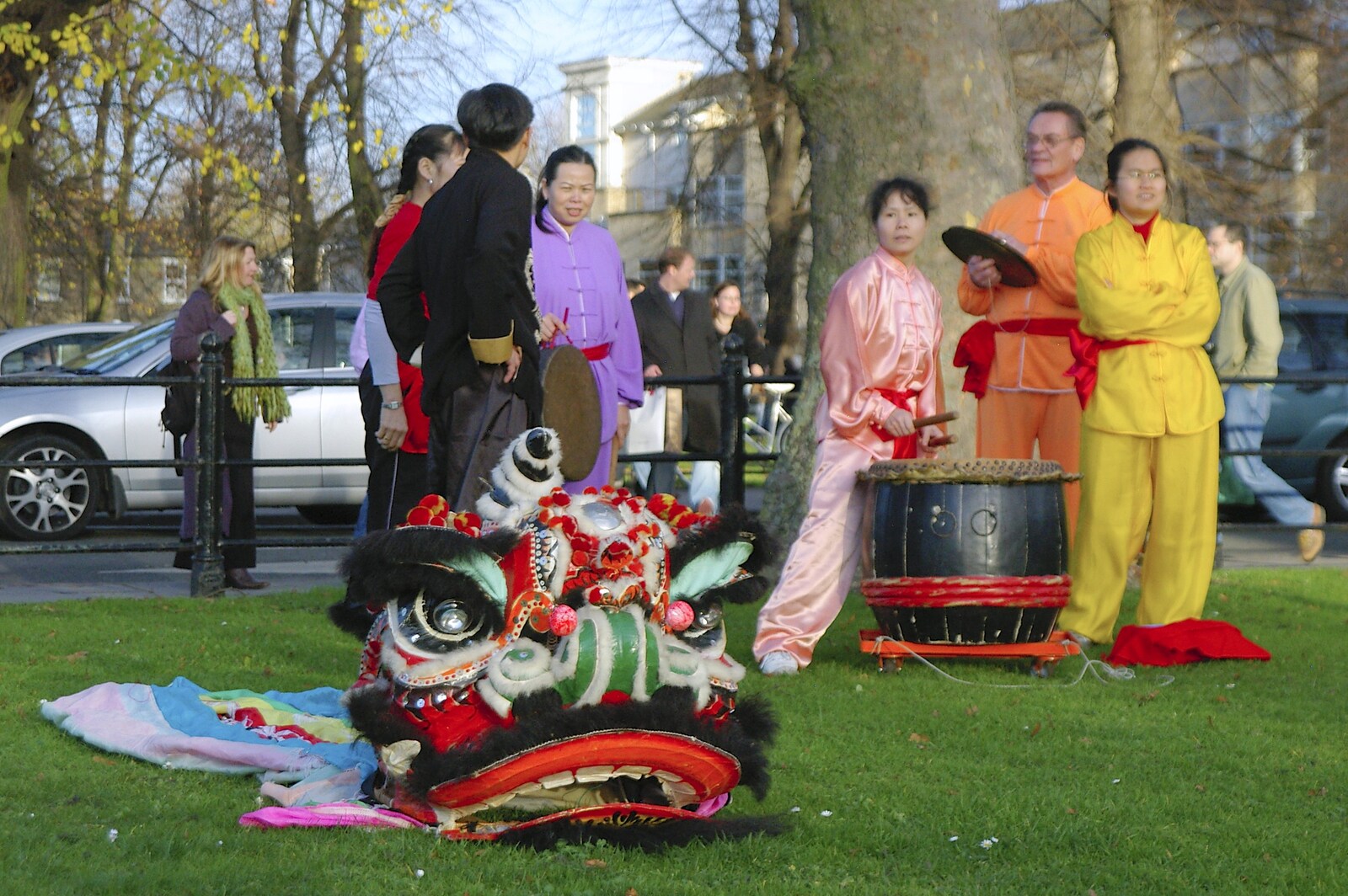 On Donkey Common, the Chinese dragon's head awaits from The Winter Fair, Mill Road, Cambridge - 2nd December 2006