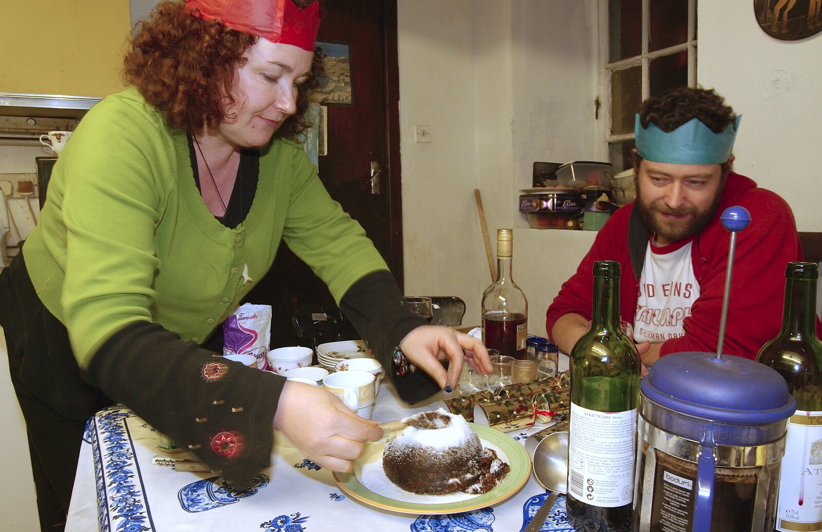 Louise prepares the Christmas pudding from The BBs at the Park Hotel, and Christmas in Blackrock, Dublin, Ireland - 25th December 2006