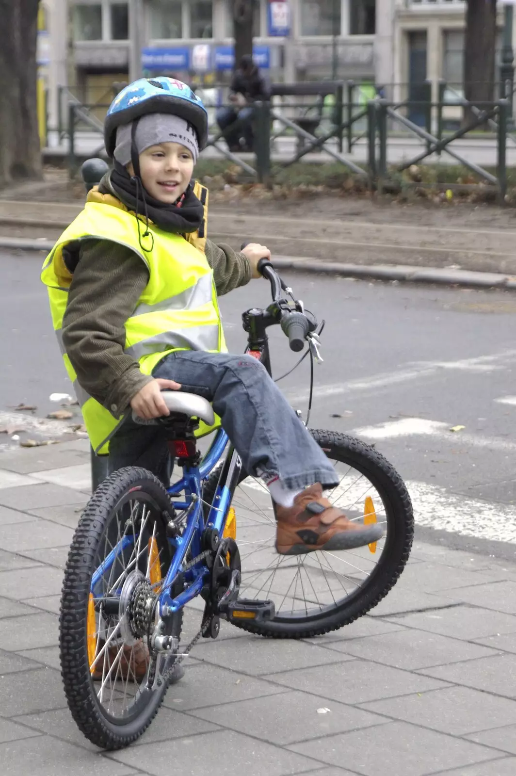 Natan on a bike, from The Christmas Markets of Brussels, Belgium - 1st January 2007