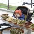 Kai looks at olives, The Christmas Markets of Brussels, Belgium - 1st January 2007