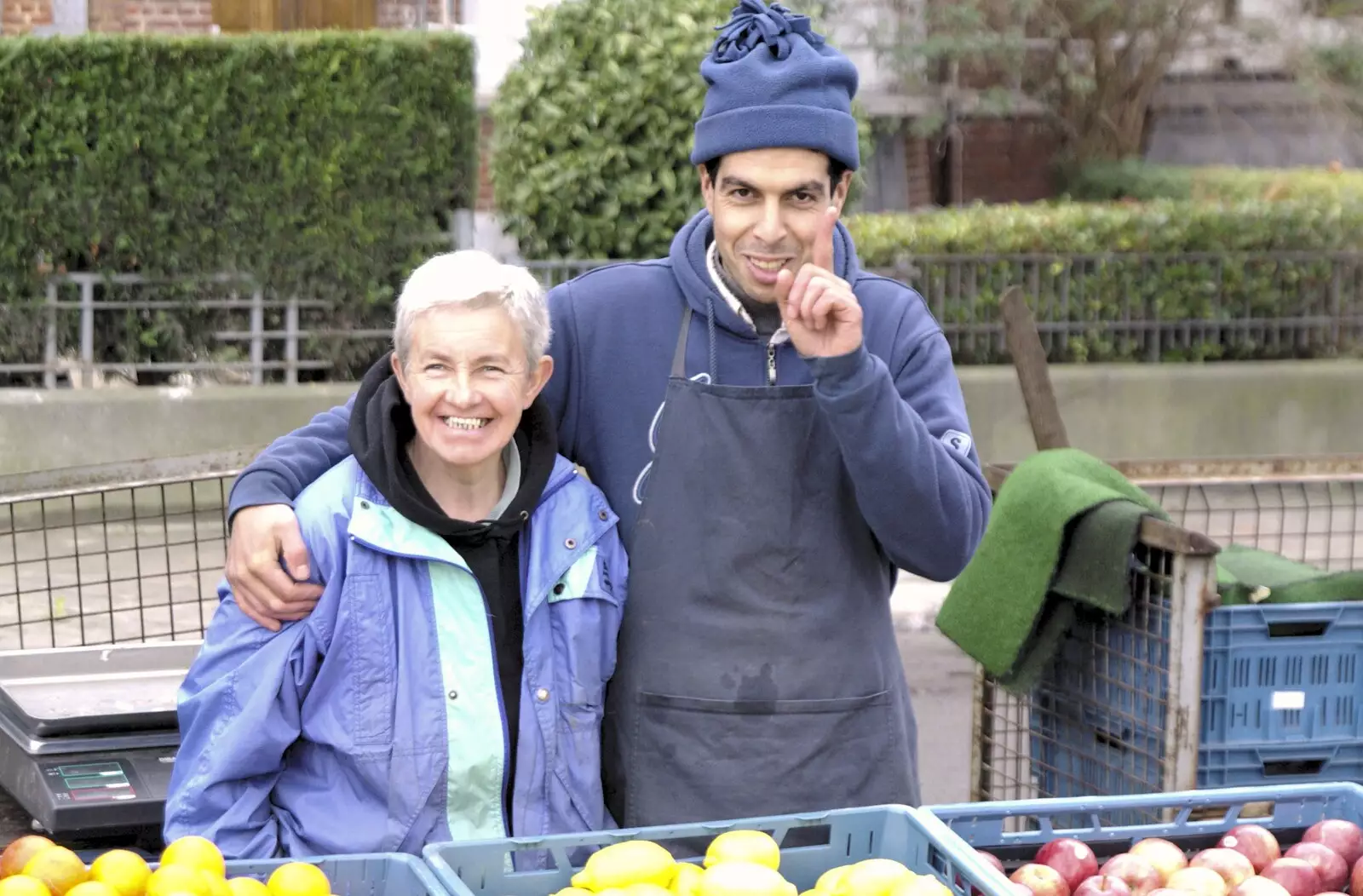 A couple of fruit-and-veg sellers, from The Christmas Markets of Brussels, Belgium - 1st January 2007