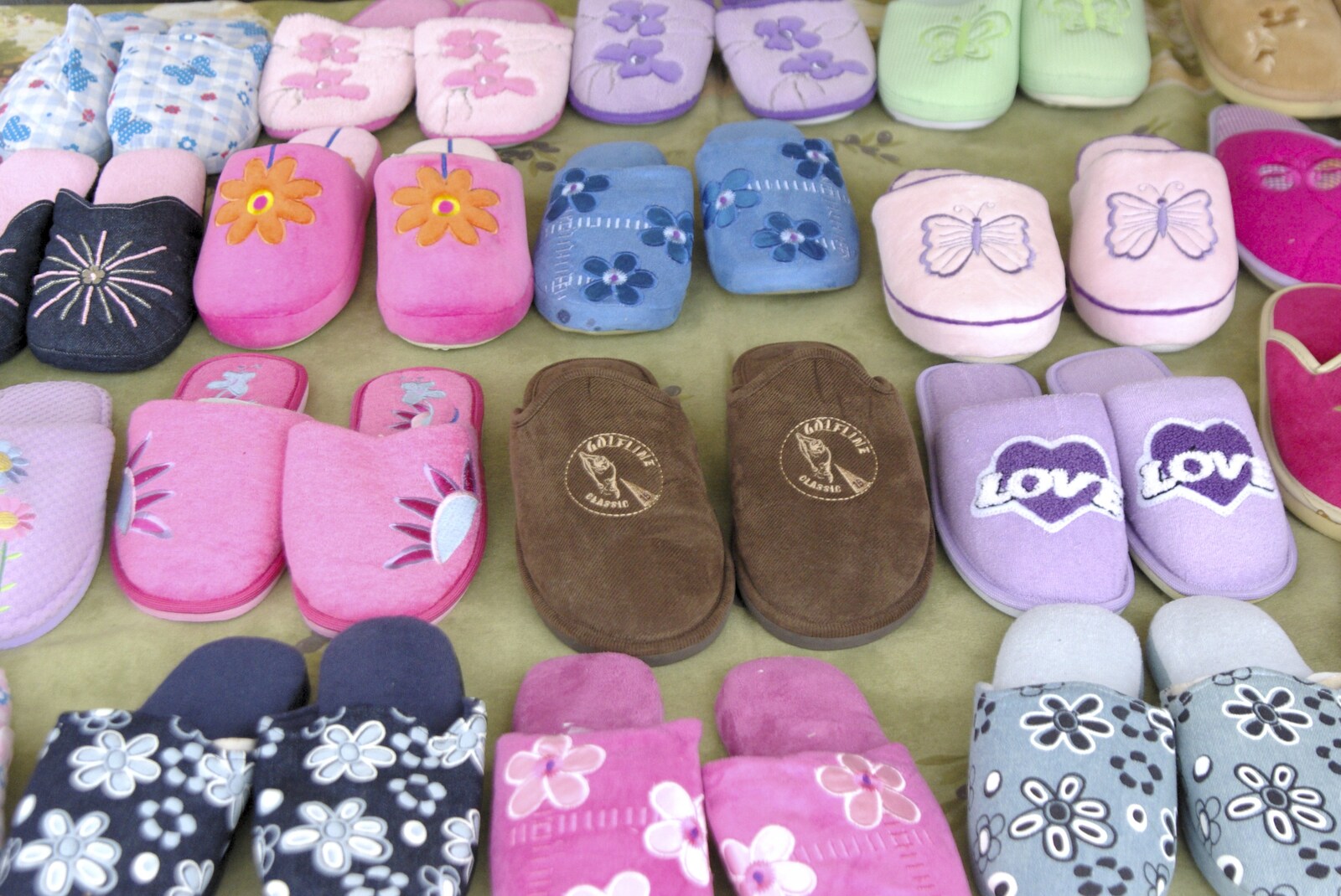 A random selection of fluffy slippers from The Christmas Markets of Brussels, Belgium - 1st January 2007