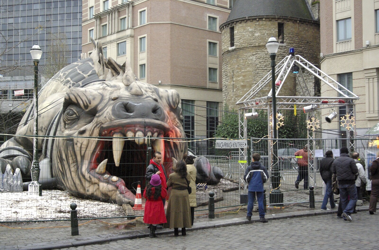 An inflatable 'Ice Monster' waits  from The Christmas Markets of Brussels, Belgium - 1st January 2007