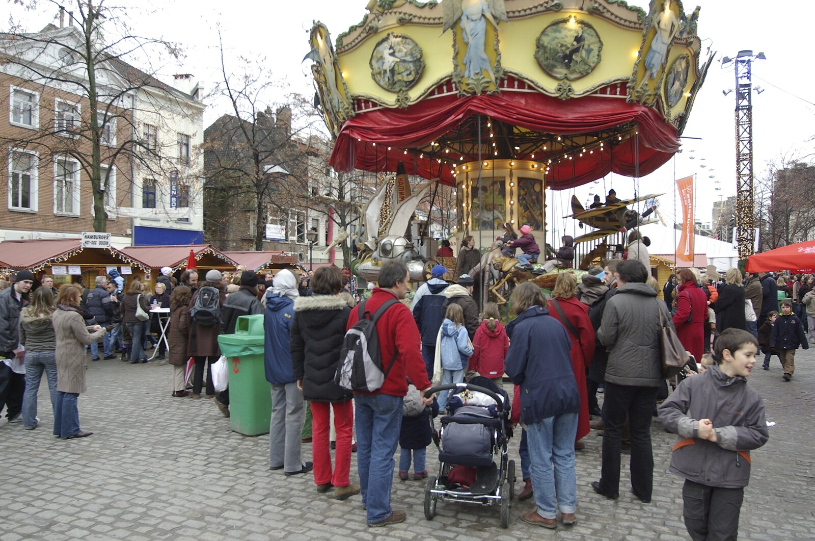 An old-style carousel from The Christmas Markets of Brussels, Belgium - 1st January 2007