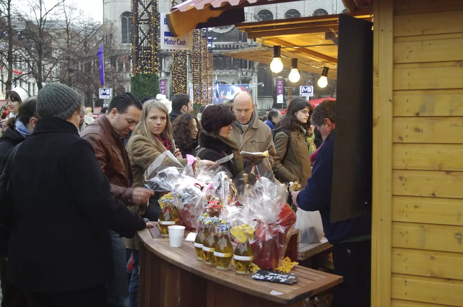 There's a scrum at a market shed, from The Christmas Markets of Brussels, Belgium - 1st January 2007