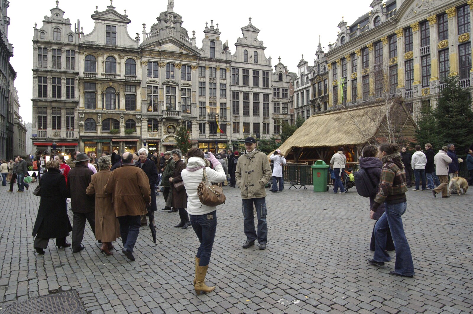 Tourists on the Grand Place from The Christmas Markets of Brussels, Belgium - 1st January 2007
