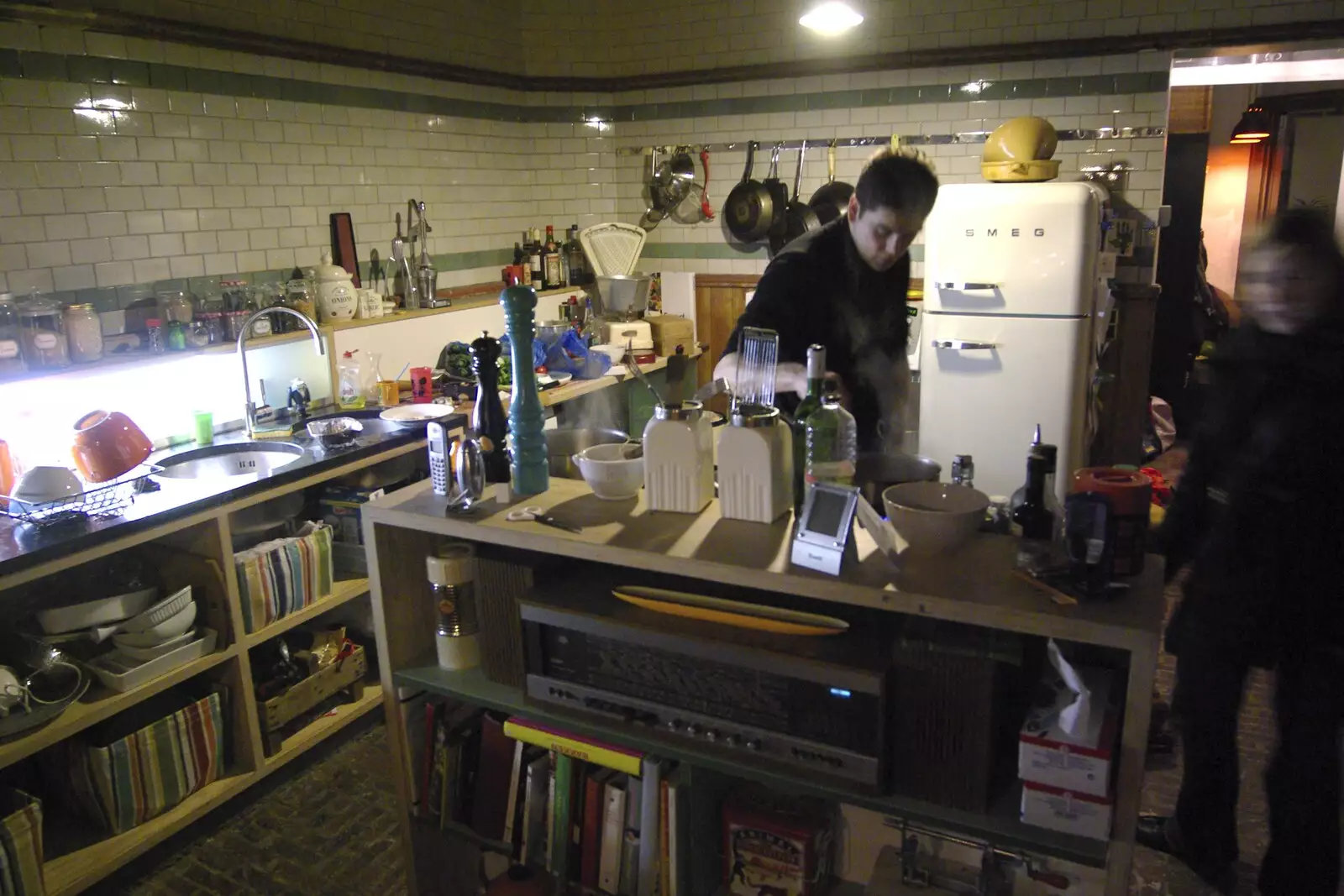 Pieter roams around the kitchen, from The Christmas Markets of Brussels, Belgium - 1st January 2007