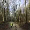 Natan pushes his bike through the woods, The Christmas Markets of Brussels, Belgium - 1st January 2007