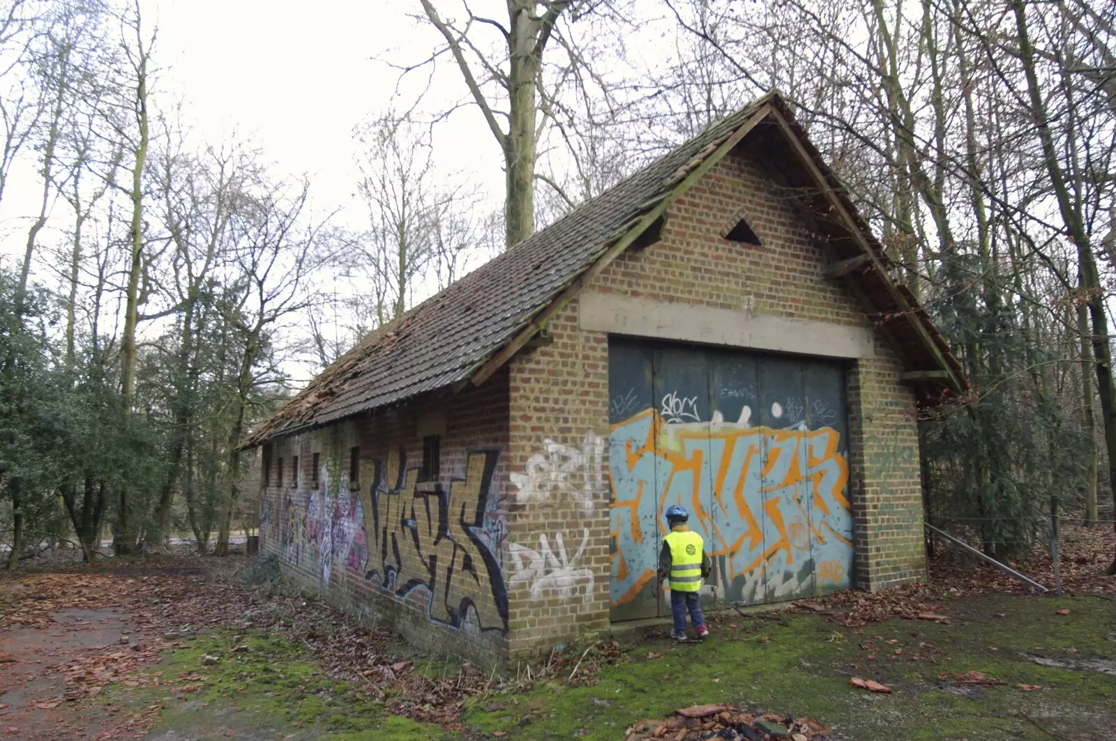 We find a derelict building in Royal Park, from The Christmas Markets of Brussels, Belgium - 1st January 2007