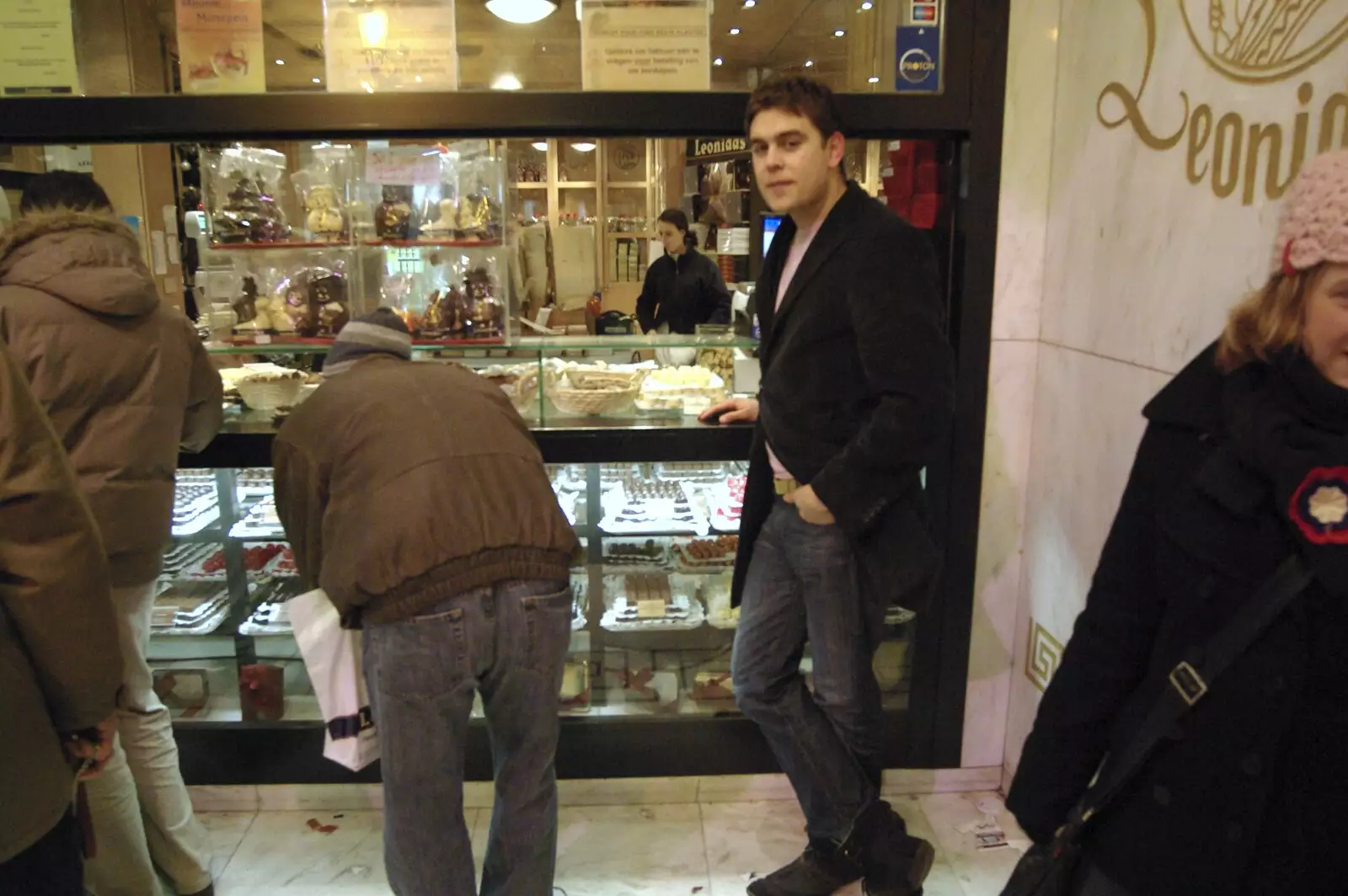 Pieter in a chocolate shop, from The Christmas Markets of Brussels, Belgium - 1st January 2007