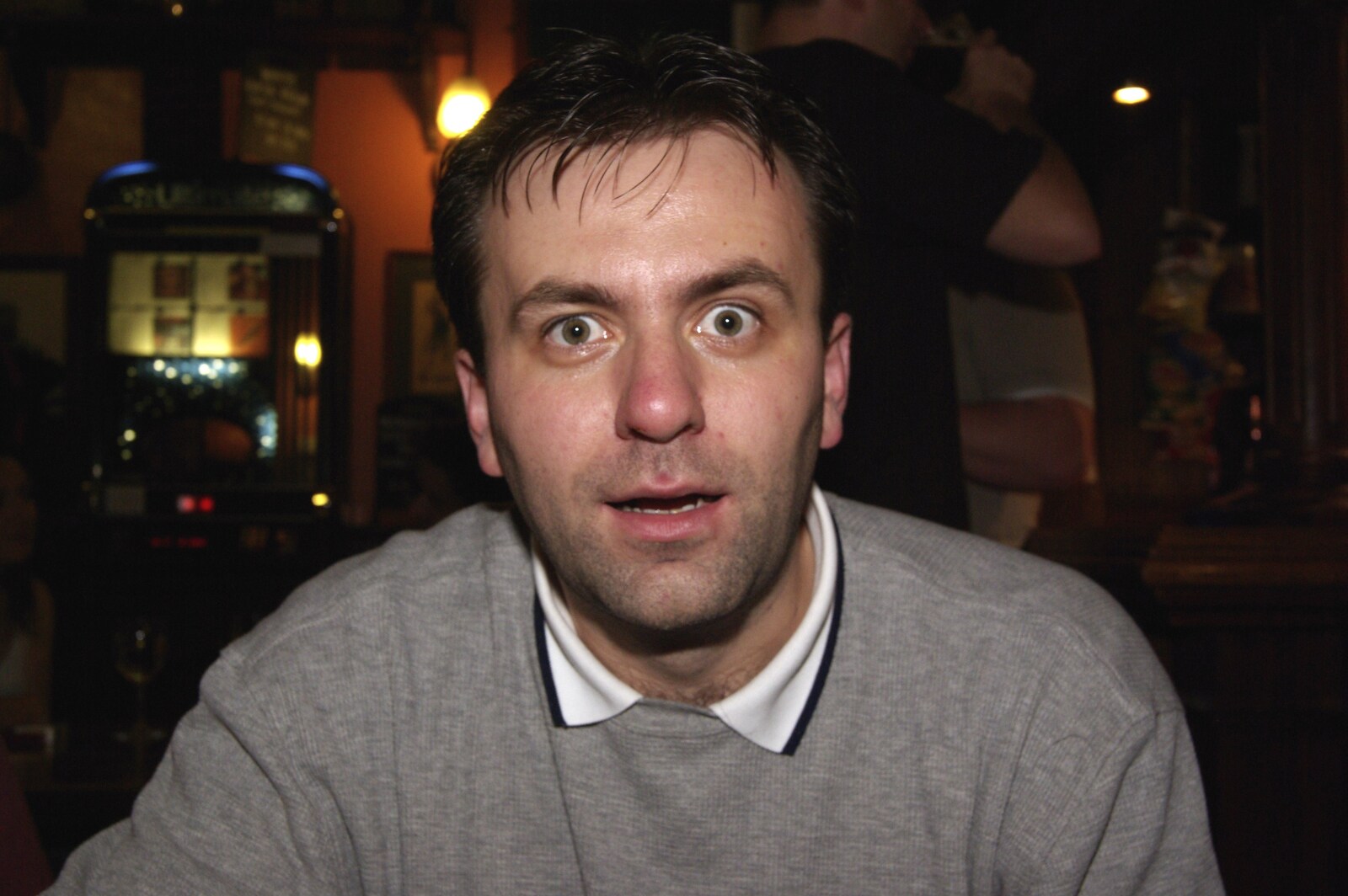 Liviu is surprised from Beer and Kebabs: Leaving "The Lab", Mill Road, Cambridge - 12th January 2007