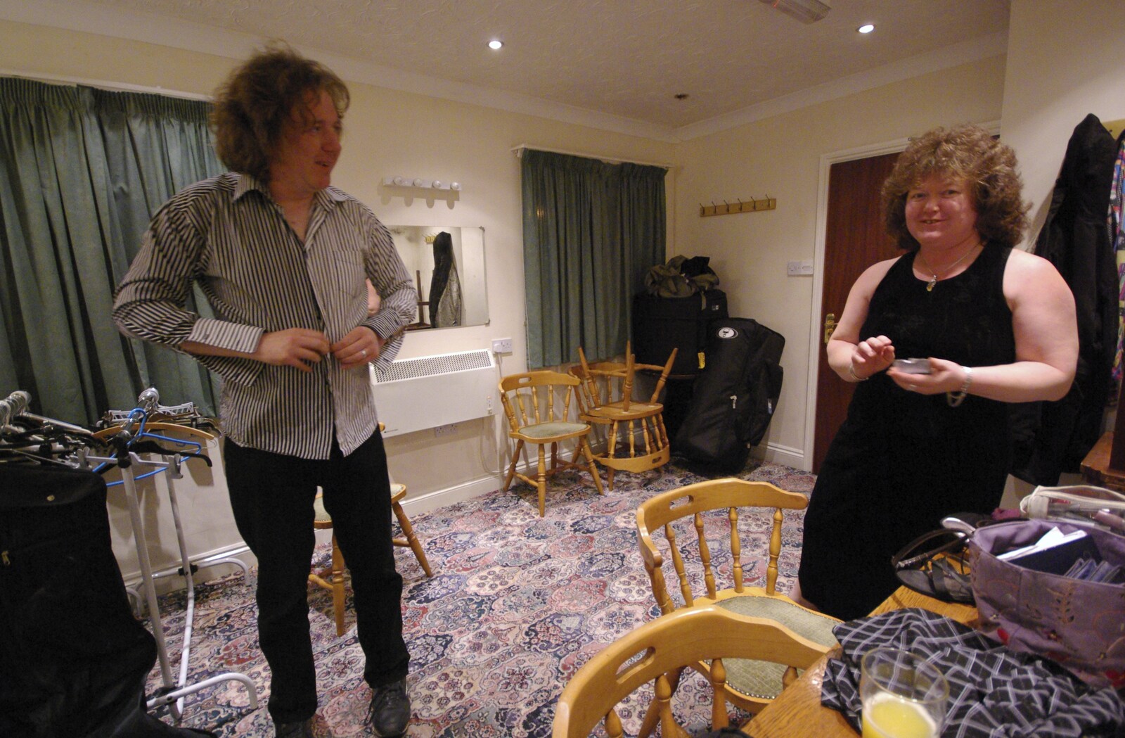 Max and Jo in the green room from Park Life: The Green Room with The BBs, Park Hotel, Diss - 13th January 2007