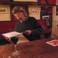 2007 In the Harleston Swan, Rob inspects the menu
