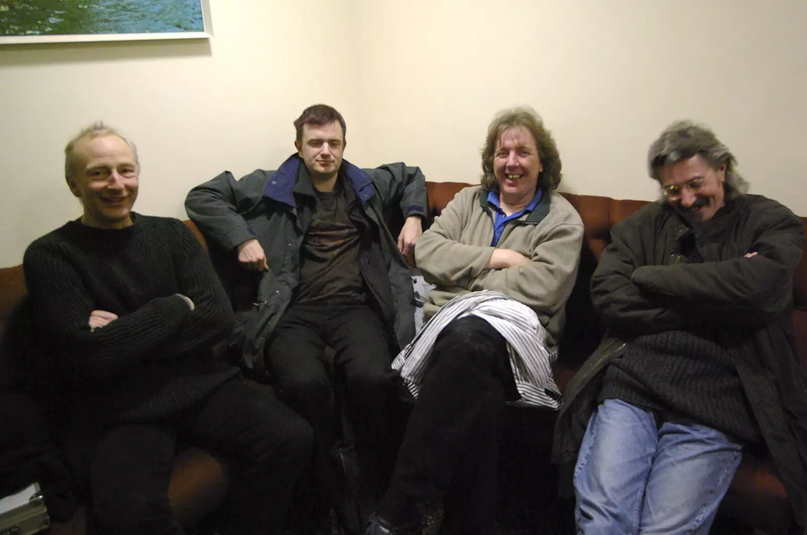 Four geezers in the Green Room, from Taptu: A New Start-up, and The BBs at the Apollo Rooms, Harleston - 3rd February 2007
