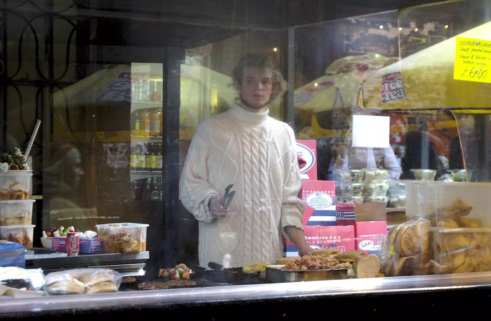 A bloke with a pair of tongs, from From East End to East Coast: Brick Lane and Walberswick, London and Suffolk - 9th February 2007