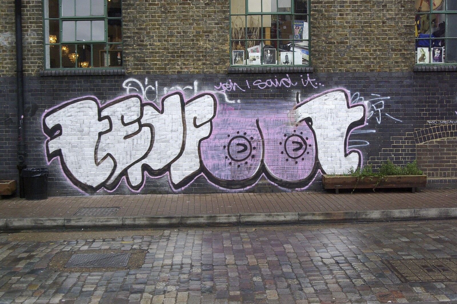 Tenfoot graffiti, featuring a couple of pink breasts from From East End to East Coast: Brick Lane and Walberswick, London and Suffolk - 9th February 2007