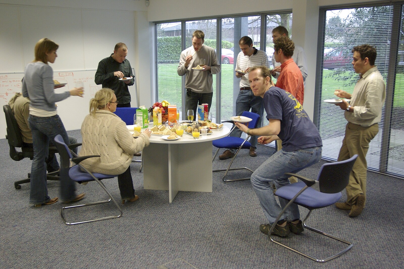The new team gather around for lunchtime nibbles from Taptu Moves Offices: Crossing Milton Road, Cambridge - 19th February 2007