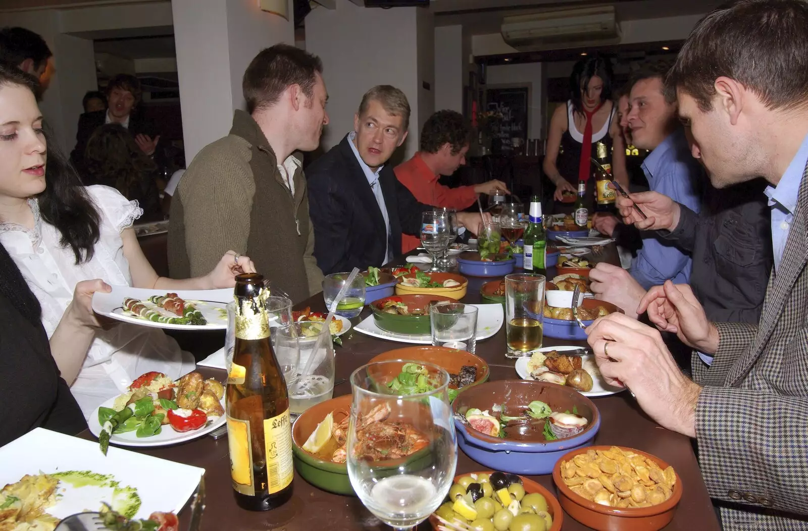 A table piled up with food, from Taptu on the Razz at La Raza, Rose Crescent, Cambridge - 22nd February 2007