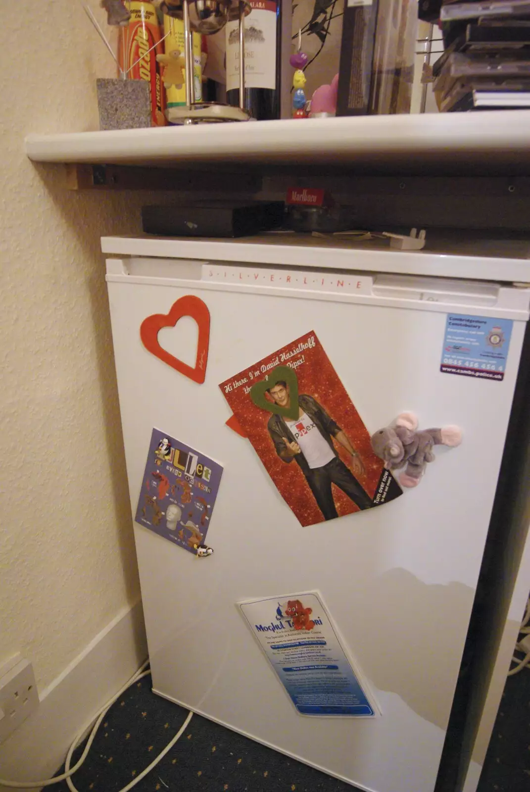 Rachel and Sam's fridge has David Hasslehoff, from A Swiss Fondue with Bus-Stop Rachel and Sam, Gwydir Street, Cambridge - 1st March 2007