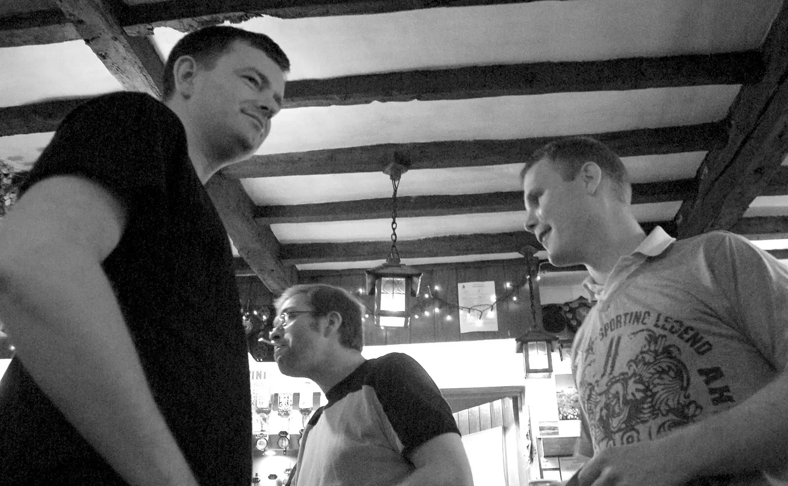 Nosher, Marc and Mike, from Paul's 30th in the Swan Inn, Brome, Suffolk - 3rd March 2007