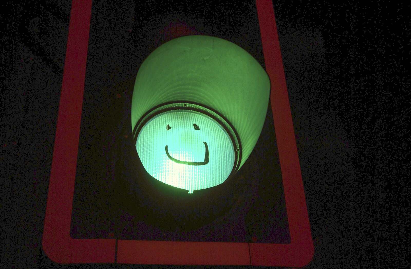 A smiley green traffic light from A Night in the Salisbury Arms, Cambridge - 9th March 2007