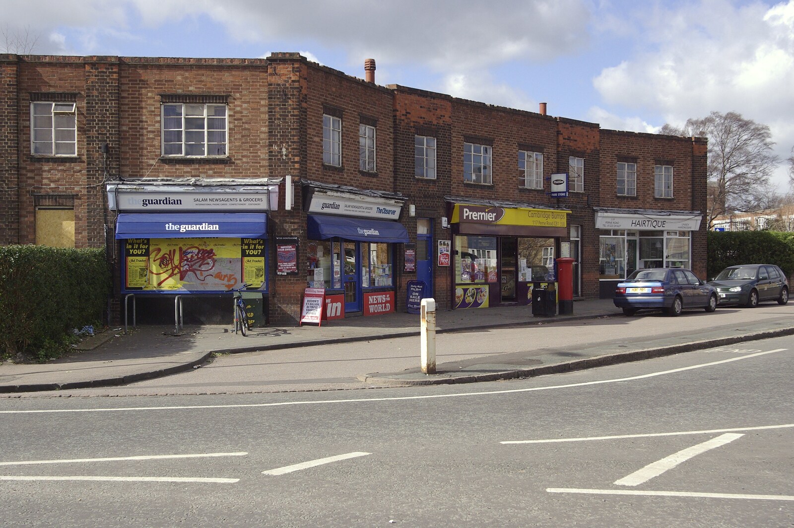 The row of shops on the Radegund Road roundabout from The Derelict Salam Newsagents, Perne Road, Cambridge - 18th March 2007