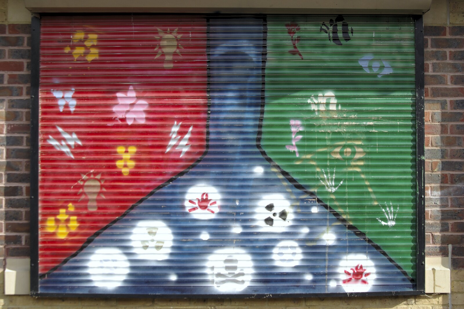 Graffiti in the style of the South African flag from The Derelict Salam Newsagents, Perne Road, Cambridge - 18th March 2007