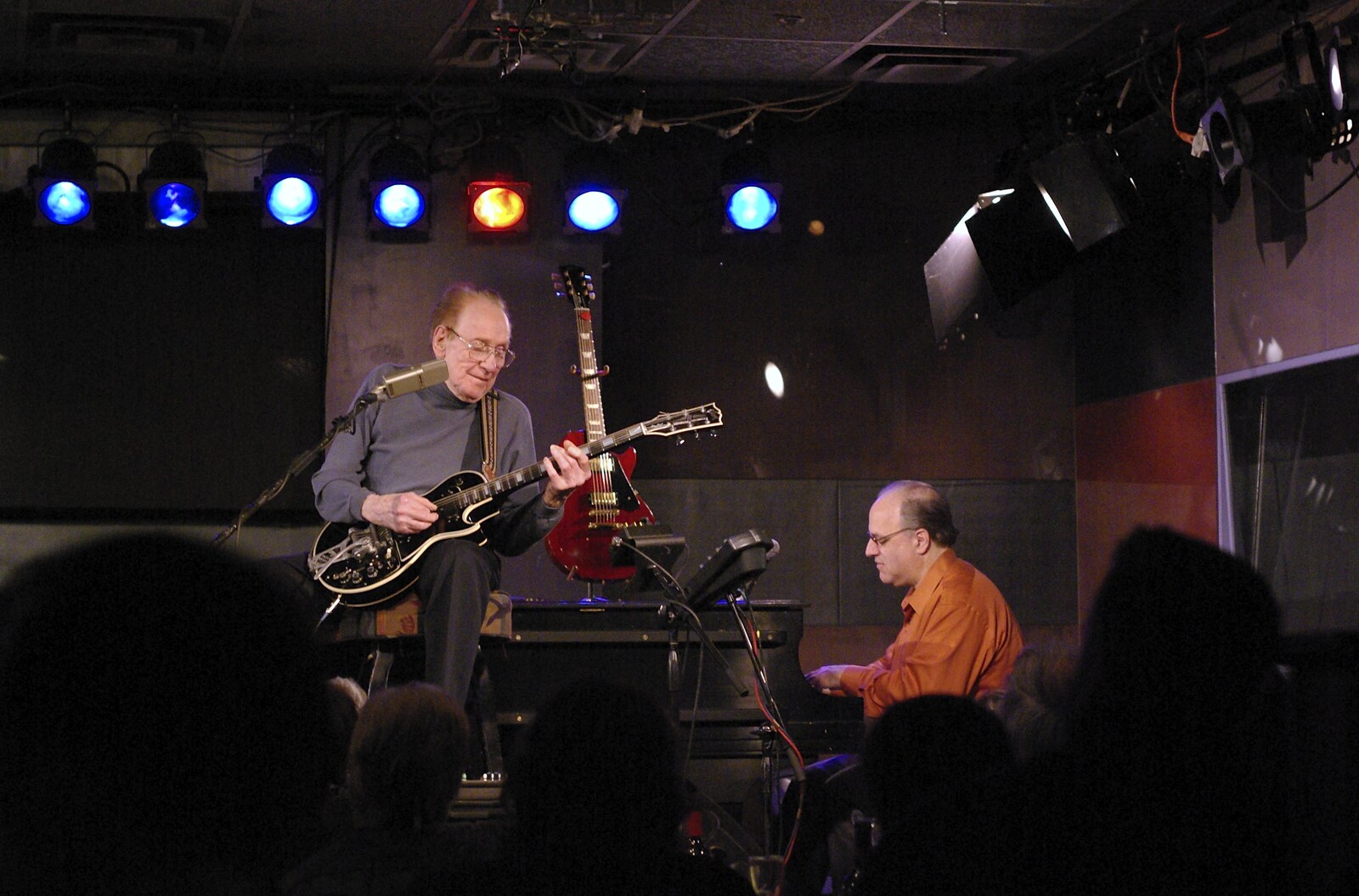 Les Paul and his piano player from A Central Park Marathon, Les Paul at the Iridium Club and an Empire State Sunset, New York, US - 25th March 2007