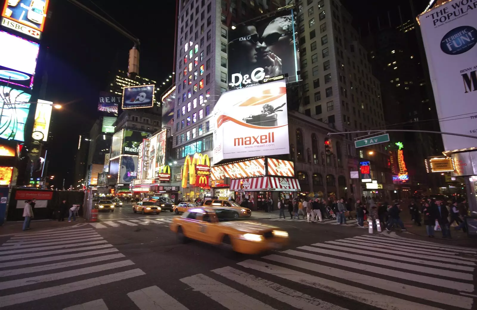 A taxi in Times Square, from A Central Park Marathon, Les Paul at the Iridium Club and an Empire State Sunset, New York, US - 25th March 2007