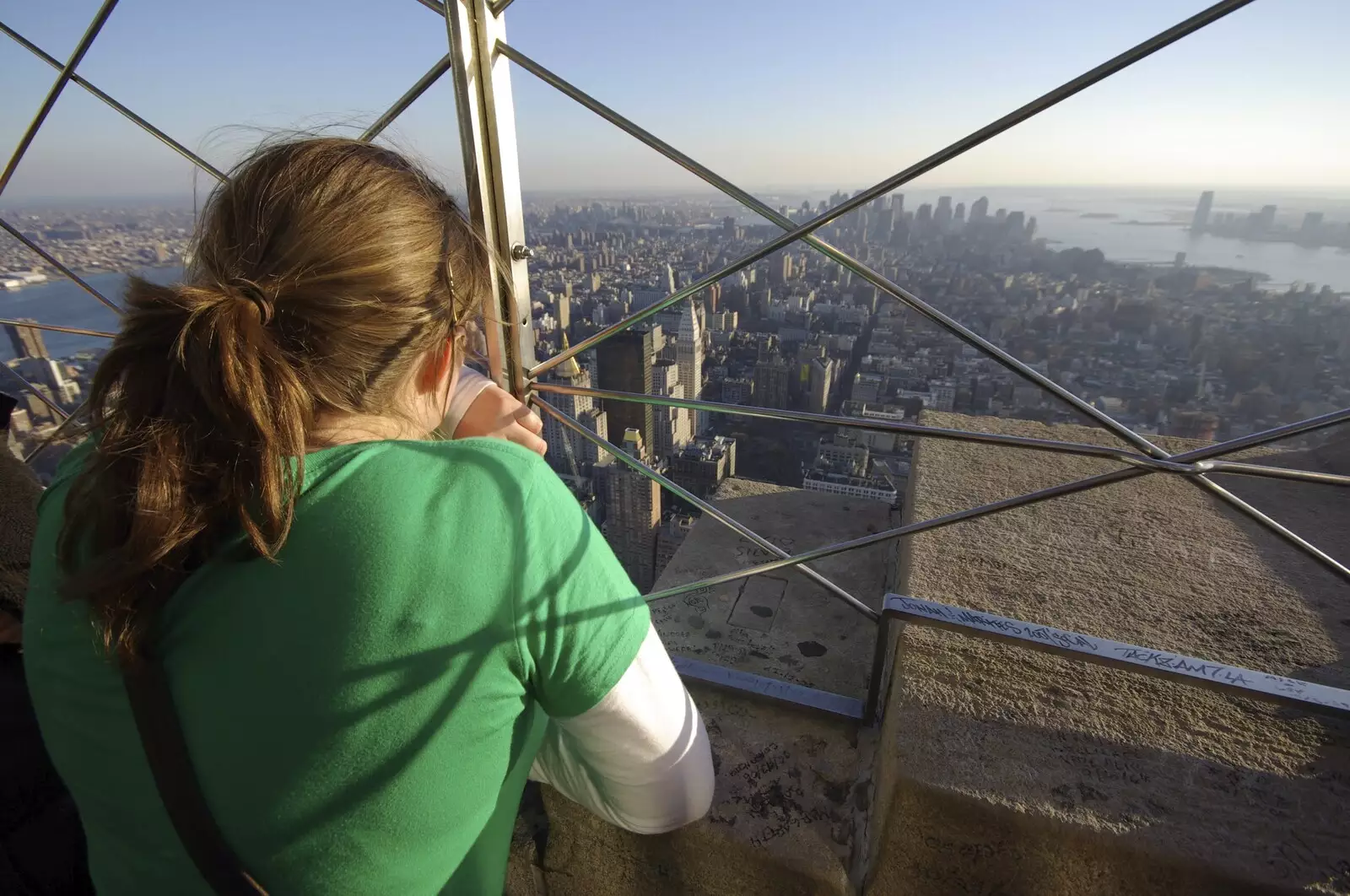 Isobel looks at the view, from A Central Park Marathon, Les Paul at the Iridium Club and an Empire State Sunset, New York, US - 25th March 2007