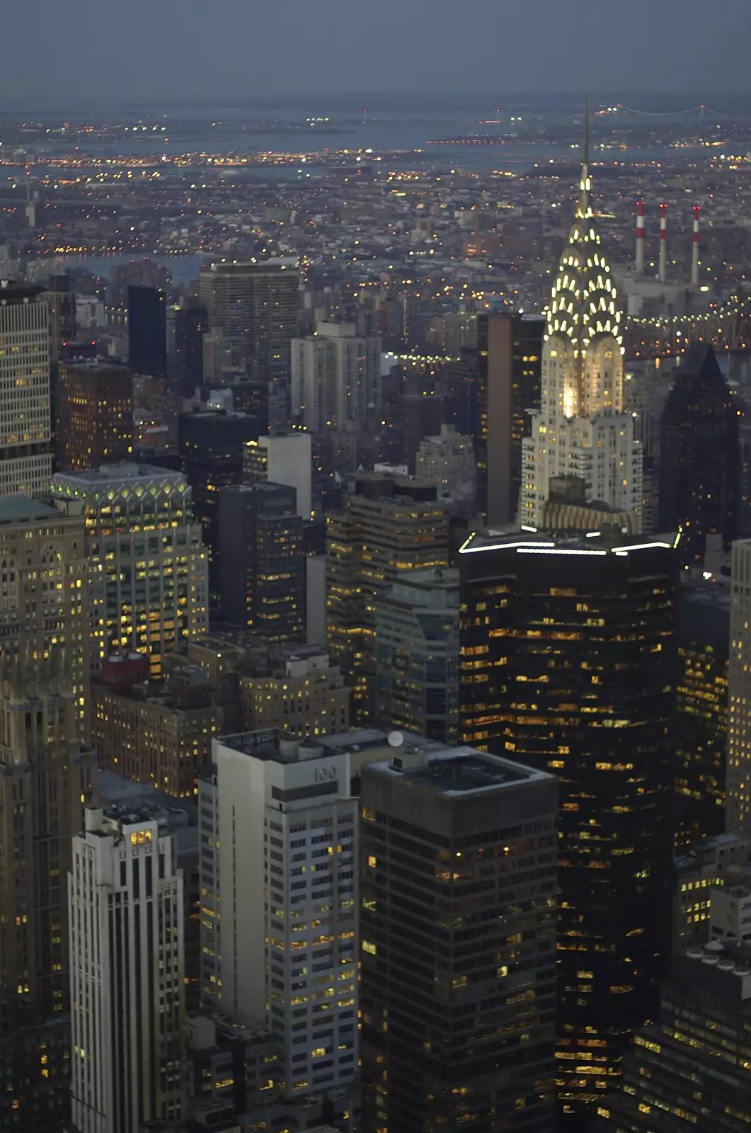 The Chrysler Building lights up, from A Central Park Marathon, Les Paul at the Iridium Club and an Empire State Sunset, New York, US - 25th March 2007