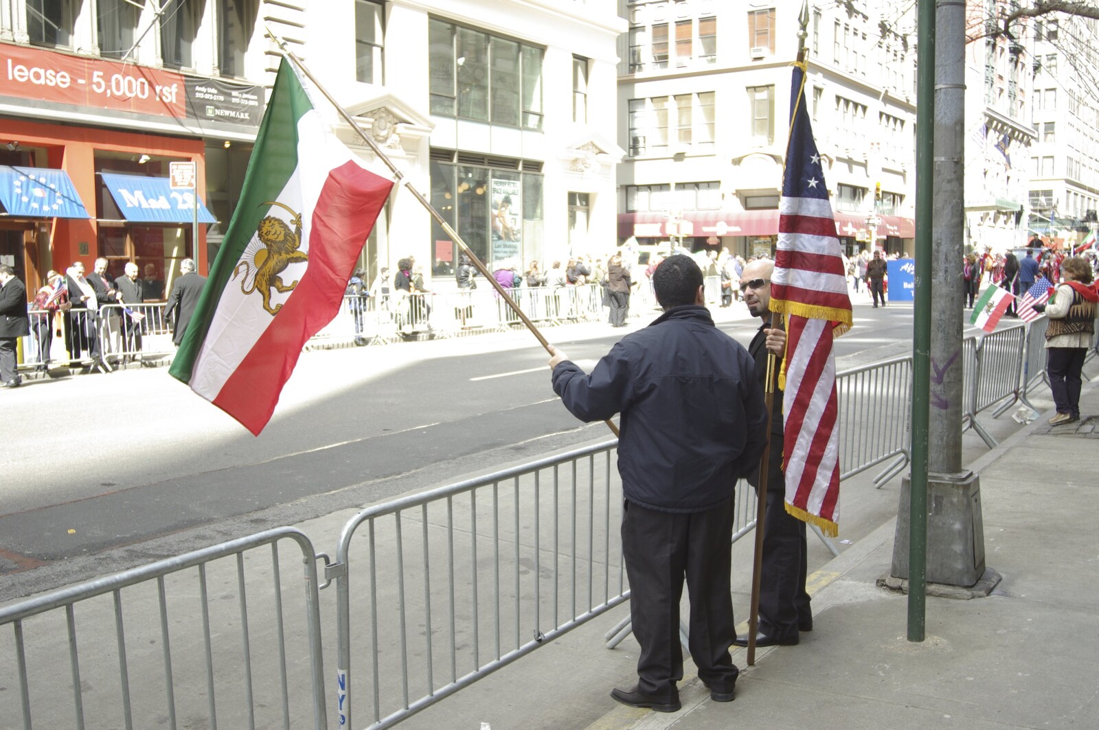 Persian Day Parade, Upper East Side and Midtown, New York, US - 25th March 2007: Flags are waved