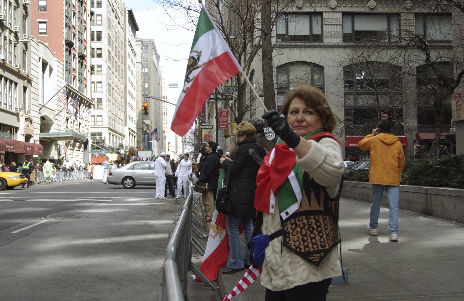 Persian Day Parade, Upper East Side and Midtown, New York, US - 25th March 2007: More flag waving
