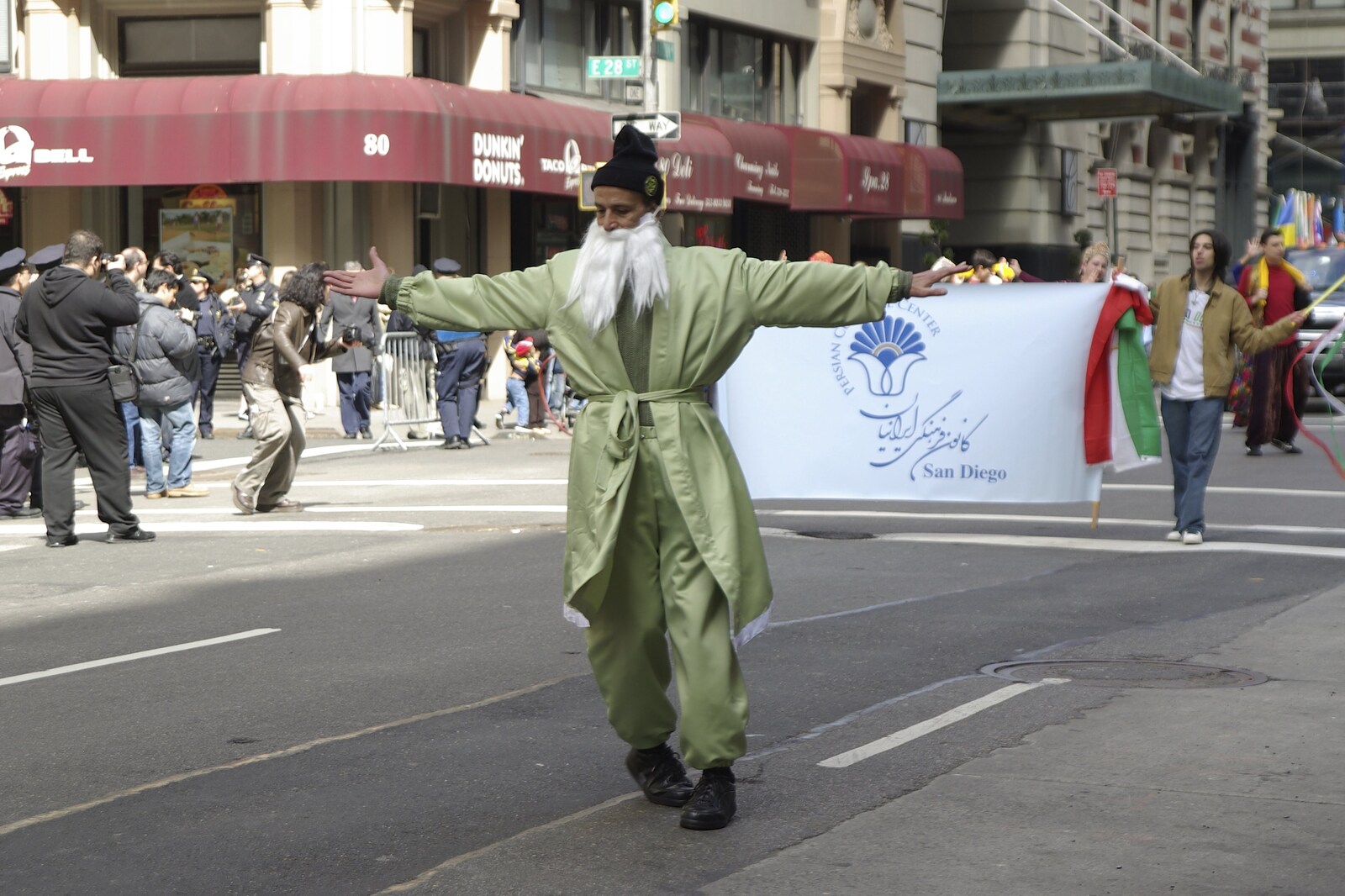 Persian Day Parade, Upper East Side and Midtown, New York, US - 25th March 2007: A dude in a fake beard