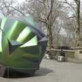 There's a big green sculpture on a corner of Central Park, Persian Day Parade, Upper East Side and Midtown, New York, US - 25th March 2007