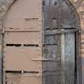 A derelict door of two halves, Crossing Brooklyn Bridge, New York, US - 26th March 2007