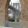 The bridge through a brick archway, Crossing Brooklyn Bridge, New York, US - 26th March 2007