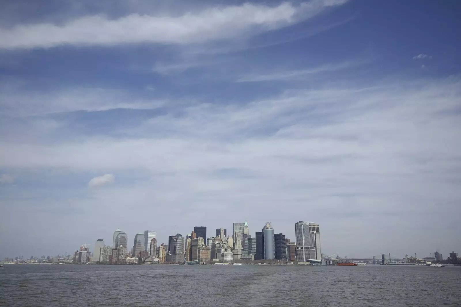 A classic view of Manhattan, from Liberty Island, A Helicopter Trip and Madison Square Basketball, New York, US - 27th March 2007