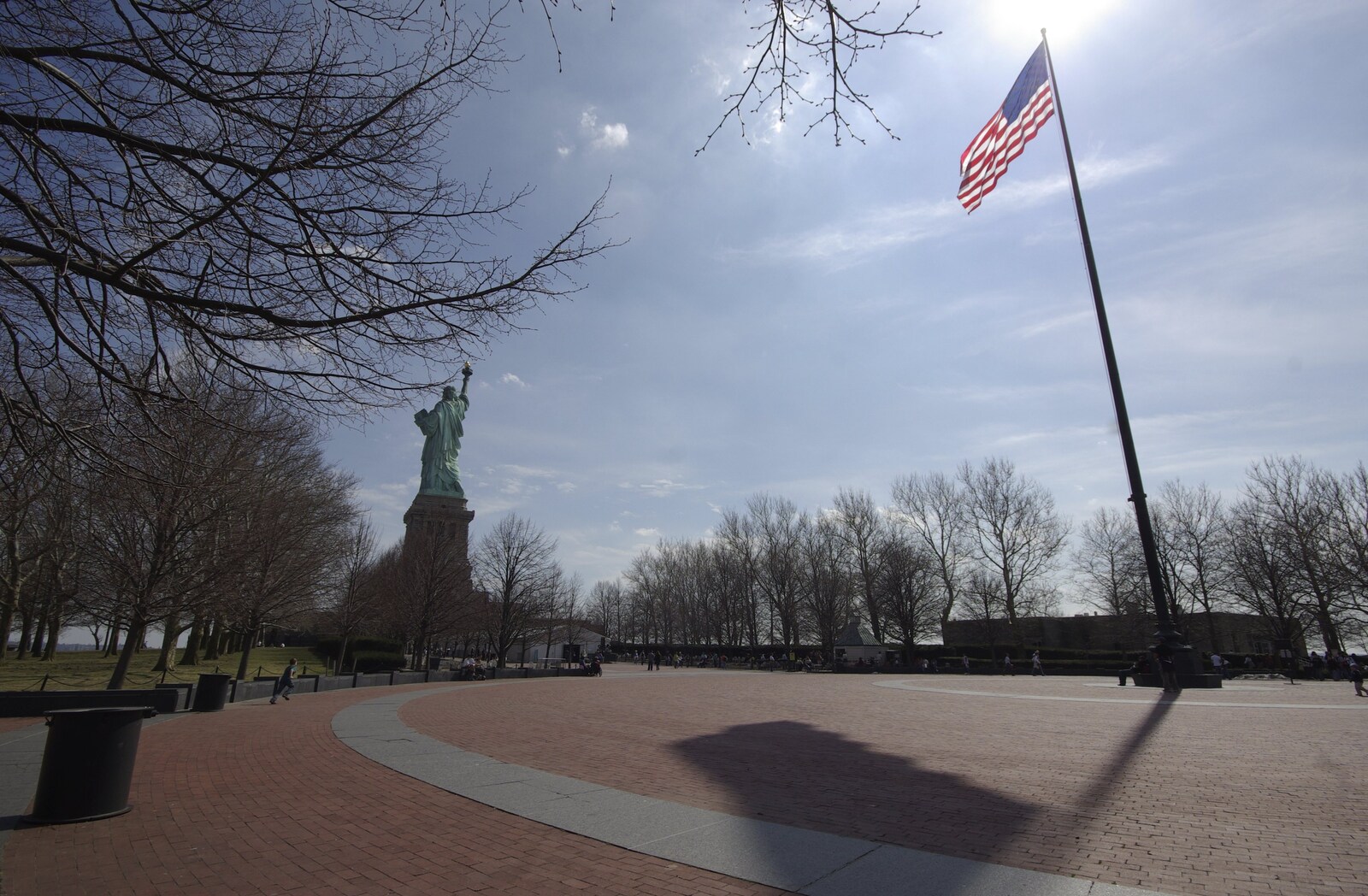 Liberty Island, A Helicopter Trip and Madison Square Basketball, New York, US - 27th March 2007: Liberty and Old Glory