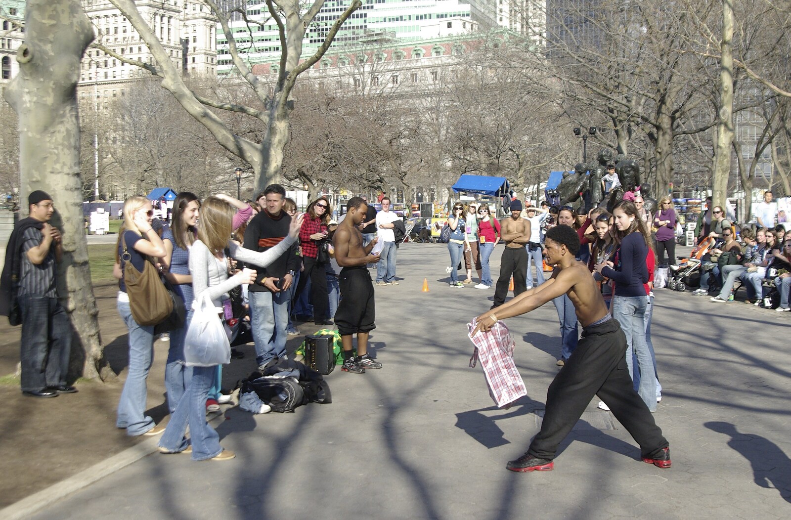 Liberty Island, A Helicopter Trip and Madison Square Basketball, New York, US - 27th March 2007: Collecting money
