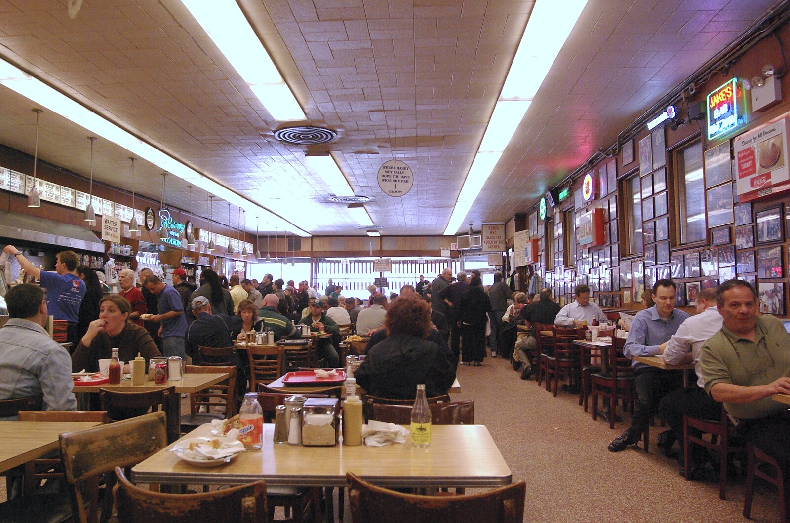 Liberty Island, A Helicopter Trip and Madison Square Basketball, New York, US - 27th March 2007: Inside Katz's Deli