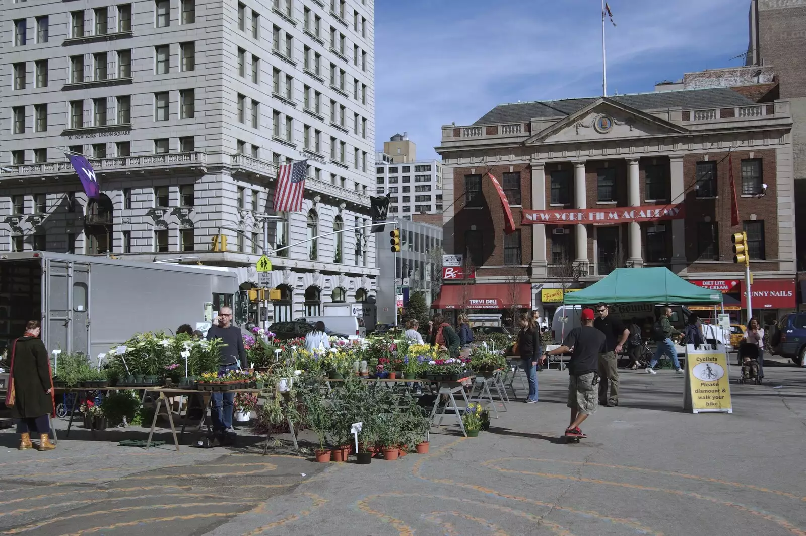 Plants for sale by the film academy, from Liberty Island, A Helicopter Trip and Madison Square Basketball, New York, US - 27th March 2007