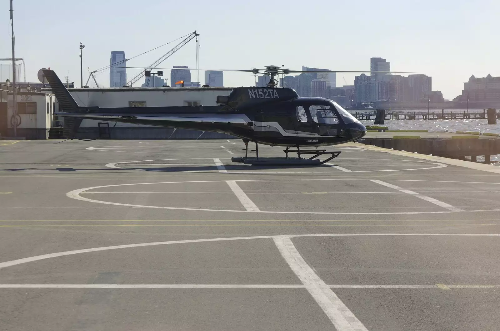 Our helicopter awaits, from Liberty Island, A Helicopter Trip and Madison Square Basketball, New York, US - 27th March 2007