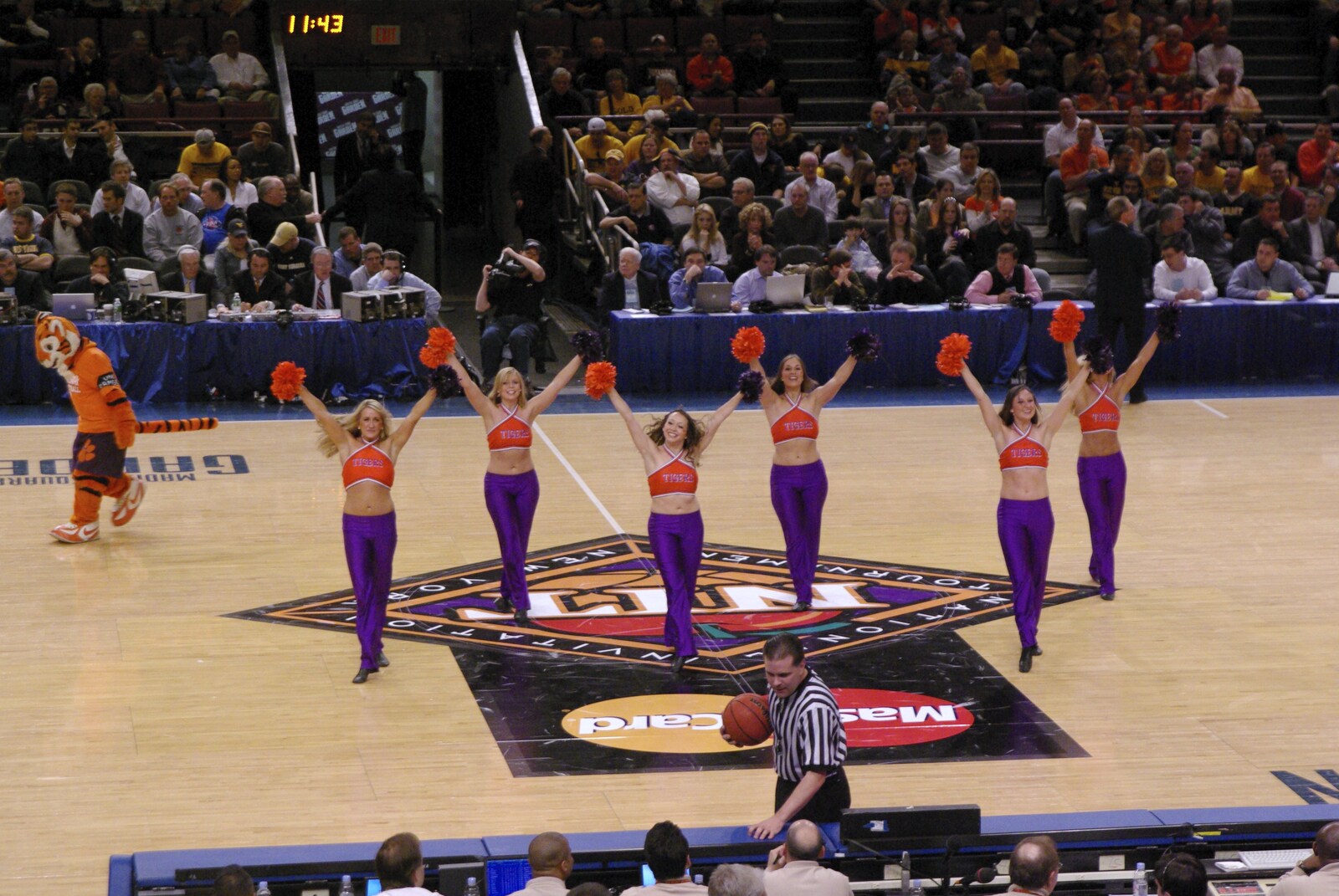 Liberty Island, A Helicopter Trip and Madison Square Basketball, New York, US - 27th March 2007: The cheerleaders do their thing