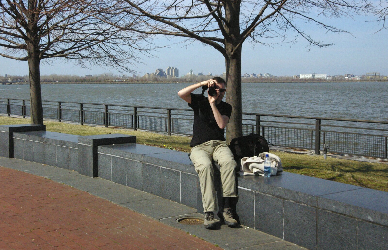A photo of a photo from Liberty Island, A Helicopter Trip and Madison Square Basketball, New York, US - 27th March 2007