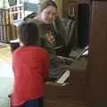 Kai and Isobel play piano, A Return to Fire Island, Long Island, New York State, US - 30th March 2007