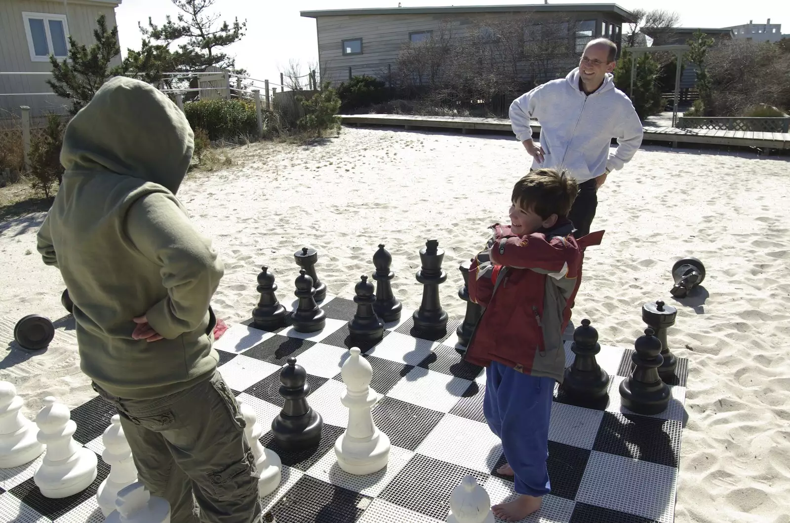 Isobel plays as Nosher's queen in a game of chess, from A Return to Fire Island, Long Island, New York State, US - 30th March 2007