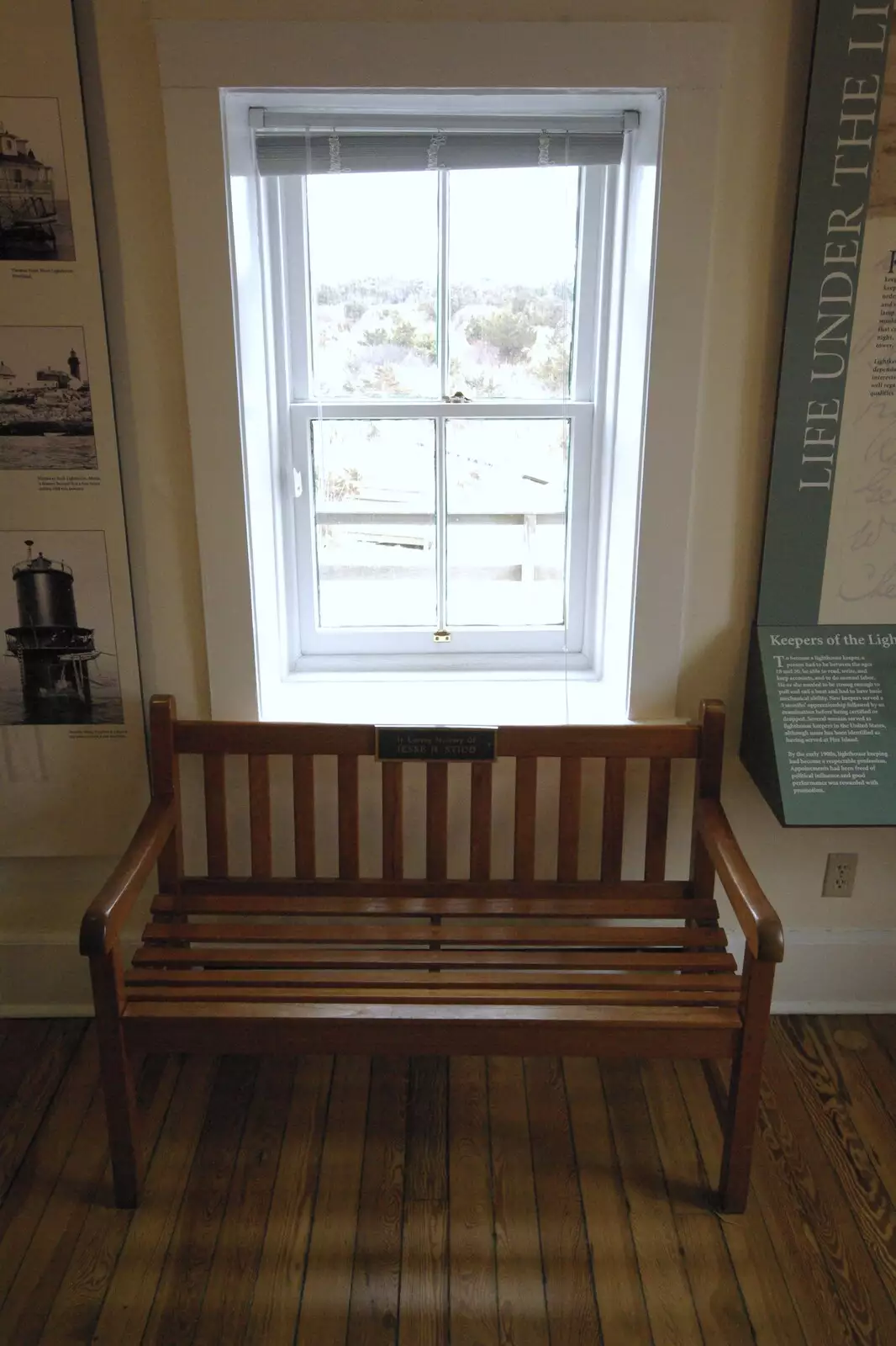 A bench in the lighthouse, from A Return to Fire Island, Long Island, New York State, US - 30th March 2007